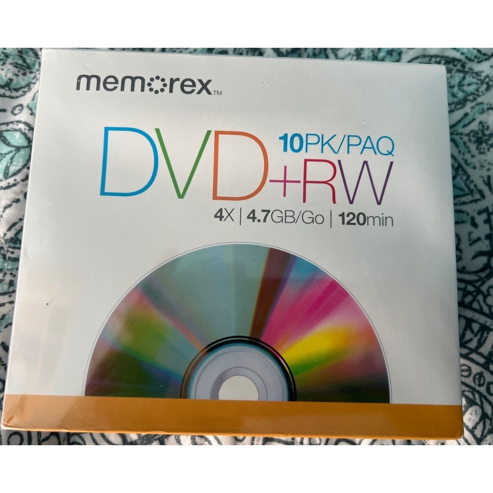 Memorex DVD-RW‎ 10 Pack 4X 4.7GB 120min Rewritable Discs New Sealed